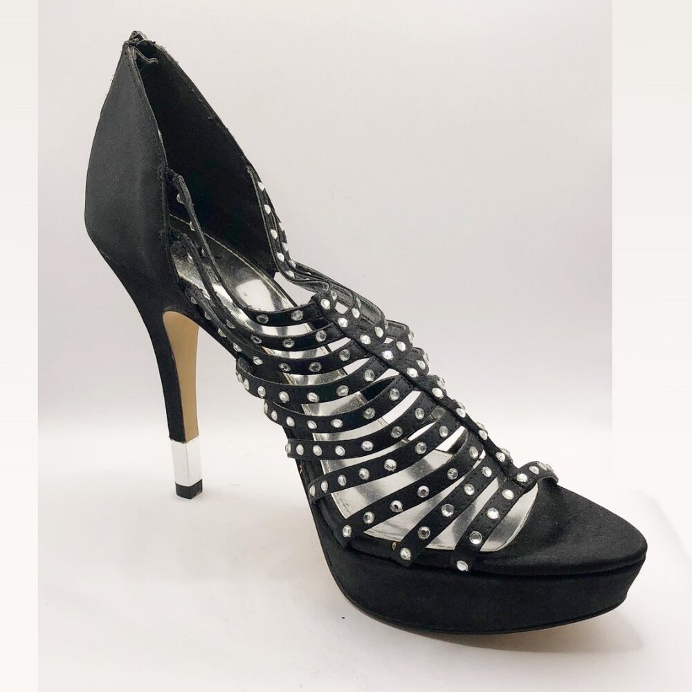 Worthington Platform Stiletto Gladiator Strappy heels with rhinestones 10M
